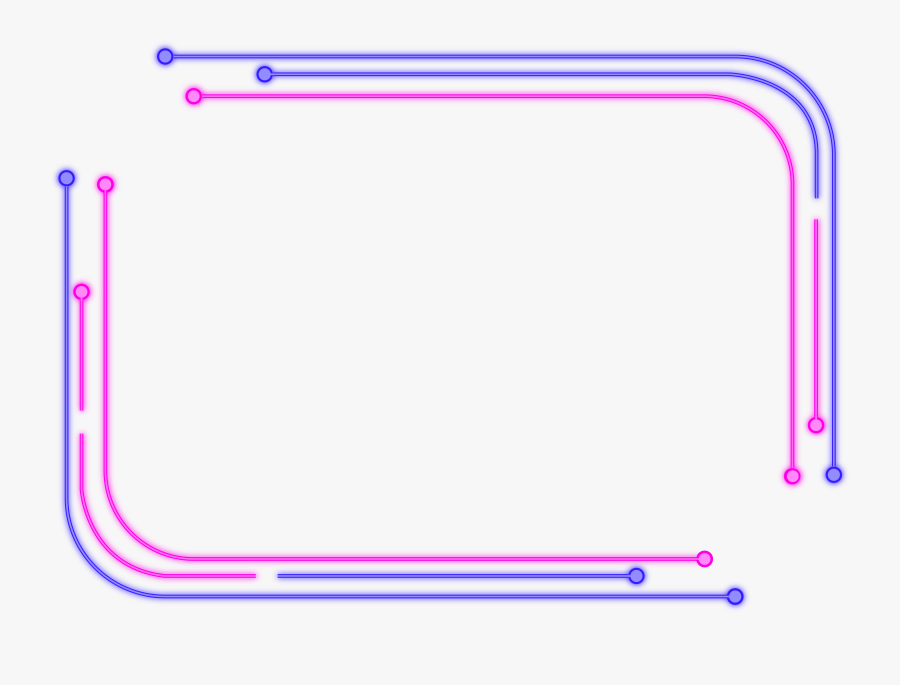 Simple Neon Border Element Image, Transparent Clipart