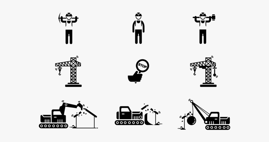 Demolition Icons Vector, Transparent Clipart