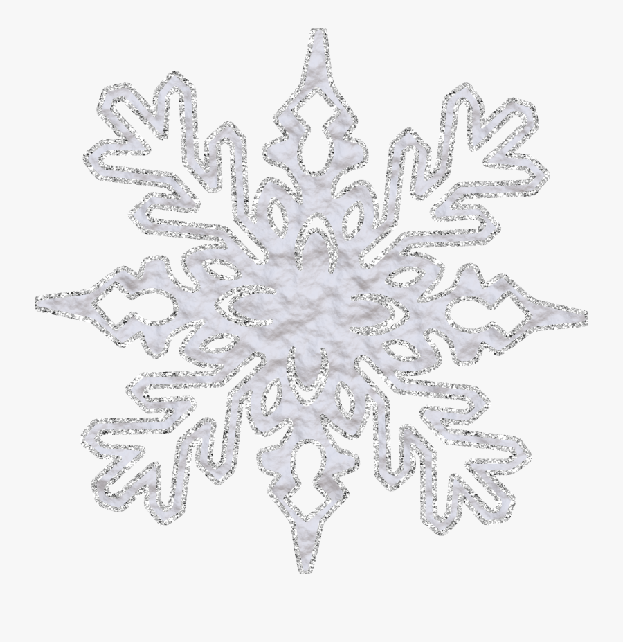 Gray White Snowflake Png Transparent - Motif, Transparent Clipart