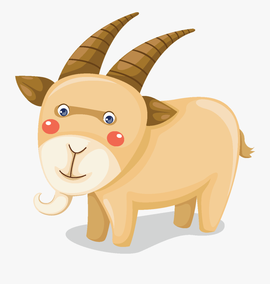 Cartoon Cute Goat Element - Farm Animal Cartoon Vector, Transparent Clipart