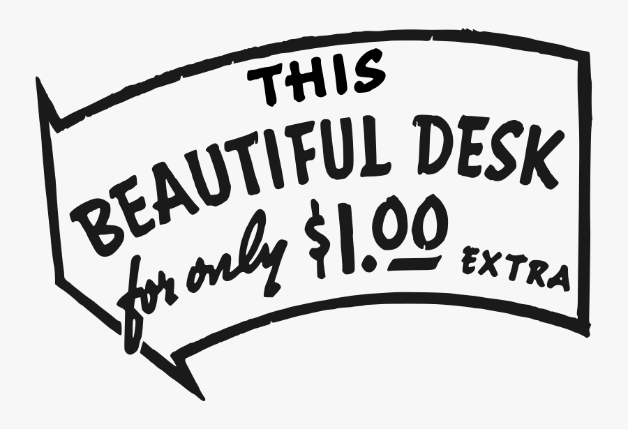 Free Desk Advert Arrow - Advert Clipart Black And White, Transparent Clipart