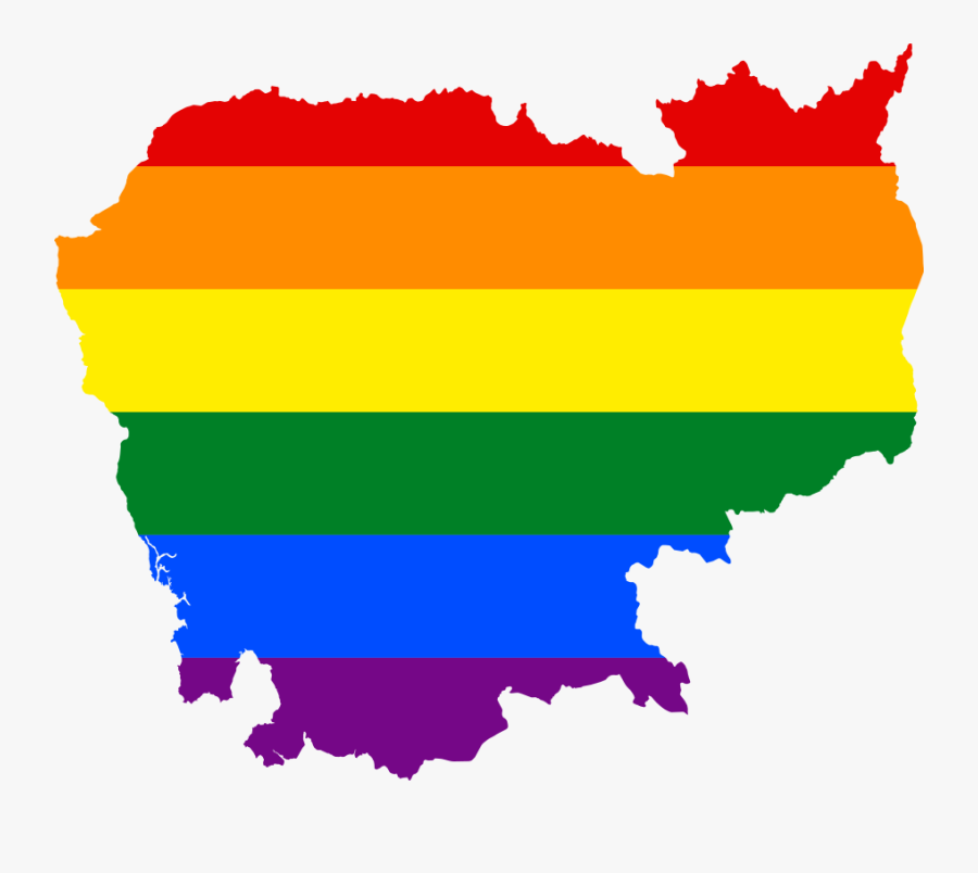 Lgbt Flag Map Of Cambodia - Cambodia Map With Flag, Transparent Clipart