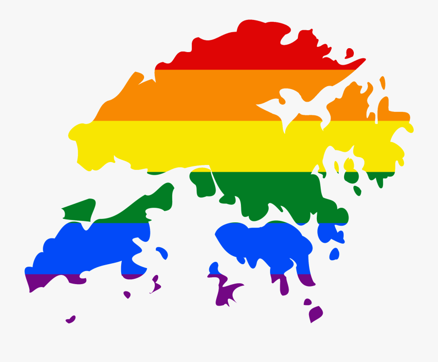 Lgbt Flag Map Of Hong Kong - Hong Kong Map Shape, Transparent Clipart