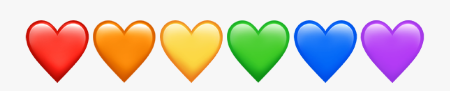 #rainbow #hearts #heart #emoji #emojis #lgbt #lgbtq - Emoji De Corazon Arcoiris Png, Transparent Clipart
