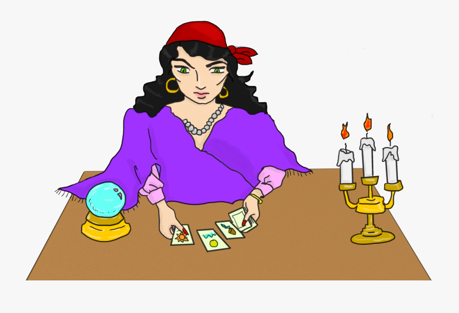 Tarot, Tarot Cards, Fortune Teller, Fortune, Magic - Fantasy Gypsy Woman Tarot Reader Art, Transparent Clipart
