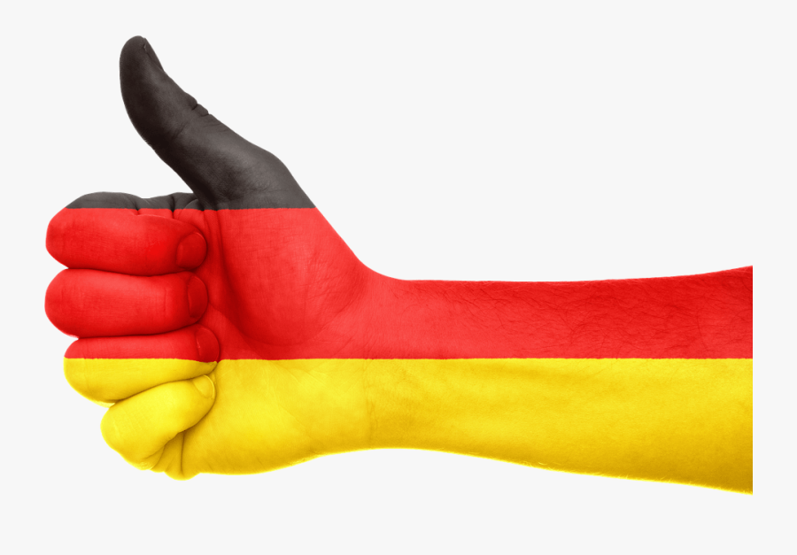 Hand Germany Flag - German Flag Thumbs Up, Transparent Clipart