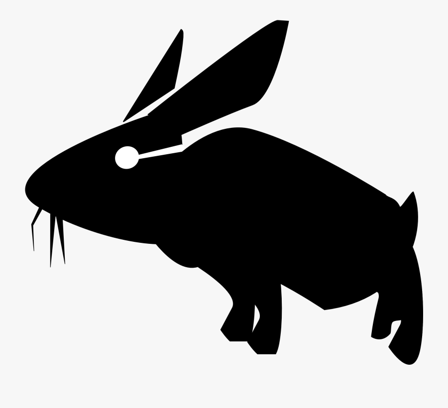 Rabbit Stencil Svg Clip Arts - Силуэт Рыбы, Transparent Clipart