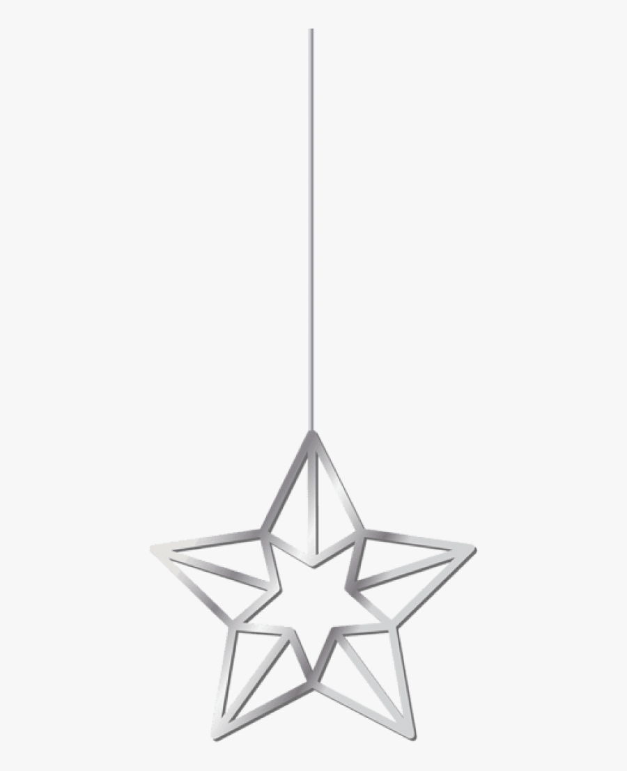 Free Png Download Hanging Star Silver Clipart Png Photo - Hanging Star Decoration Png, Transparent Clipart