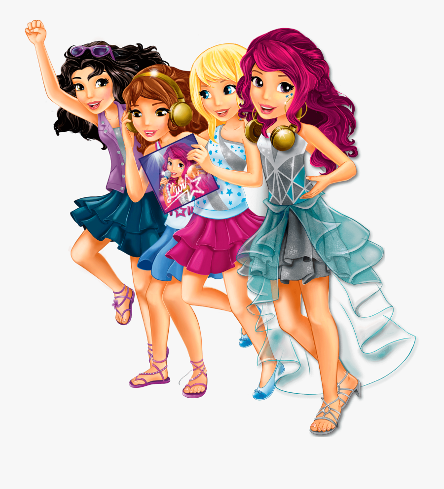Party Slide1-girls - Friends Cartoon Images Girls, Transparent Clipart