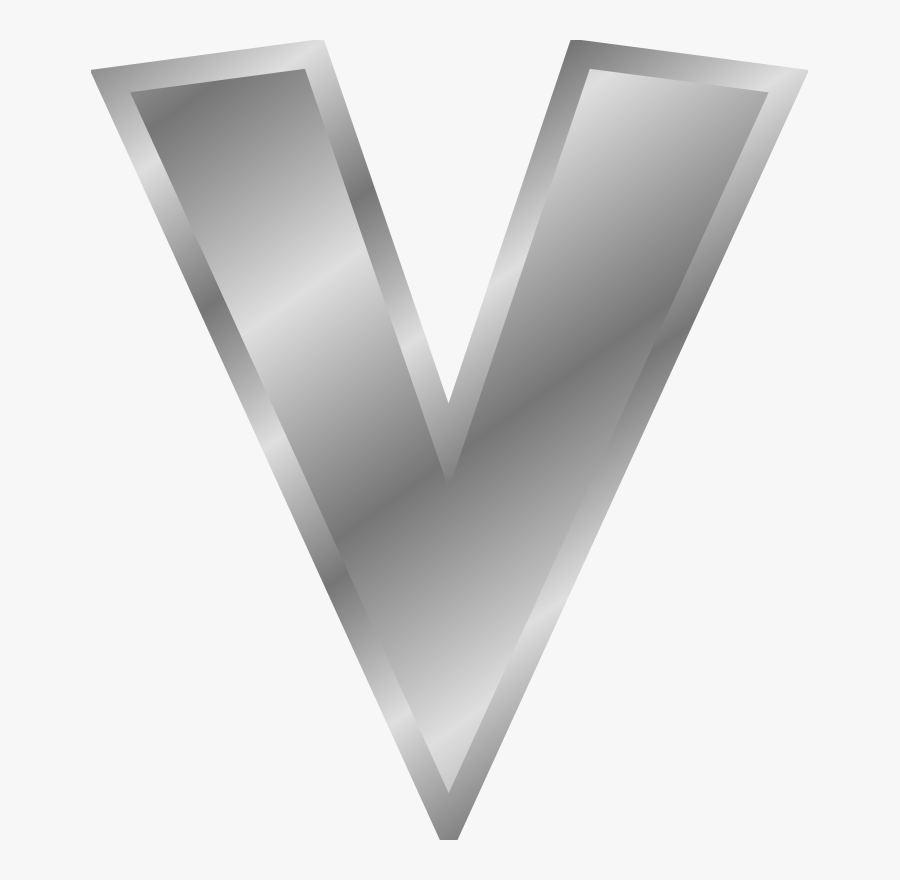 Effect Letters Alphabet Silver - Silver Letter V Transparent, Transparent Clipart
