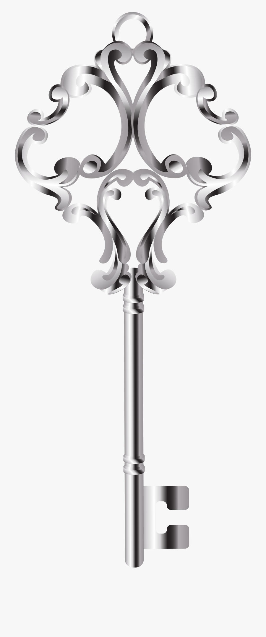 Cross Clipart Platinum - Silver Key Transparent Background, Transparent Clipart