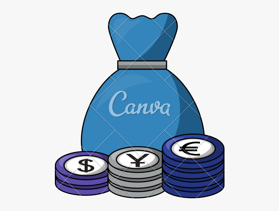 Money Bag Coins Yen Clipart , Png Download - Canva, Transparent Clipart