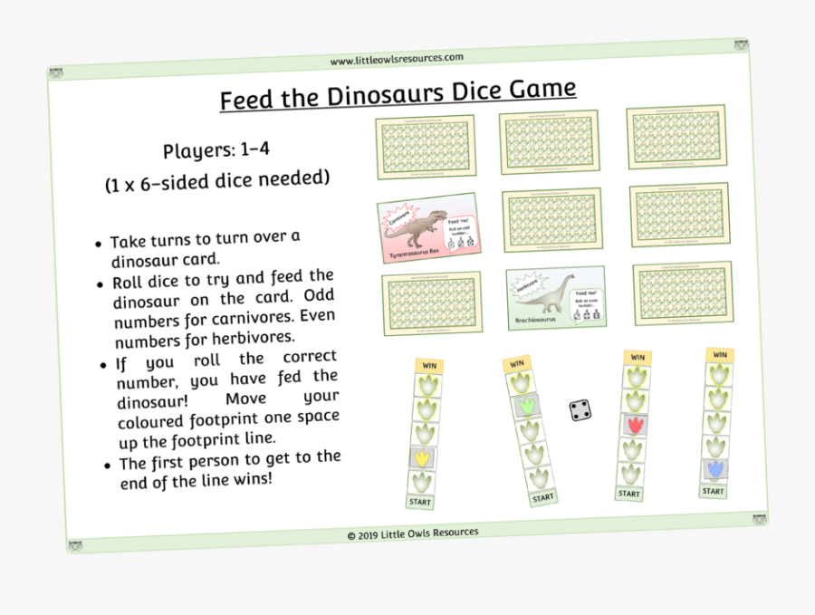 Feed The Dinosaurs Dice Game - Display Device, Transparent Clipart