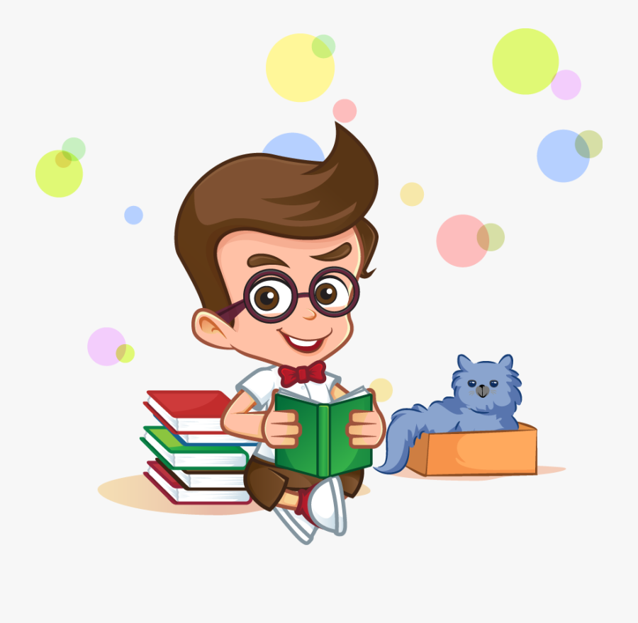 Reading Character - Cartoon, Transparent Clipart
