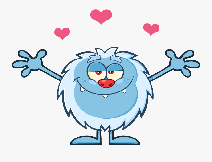 Png Smiling Little Yeti Cartoon Mascot Character With - Yeti Cartoon, Transparent Clipart