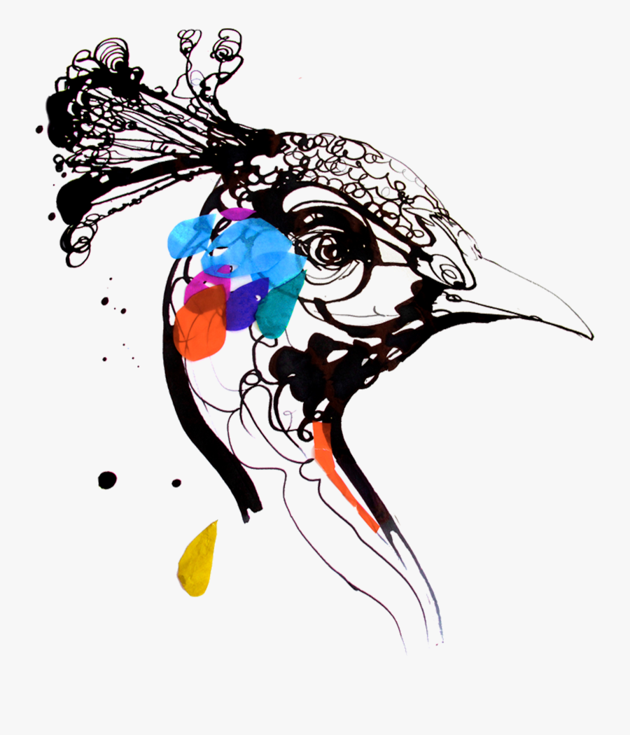 Peacock Drawing Design Tattoo, Transparent Clipart