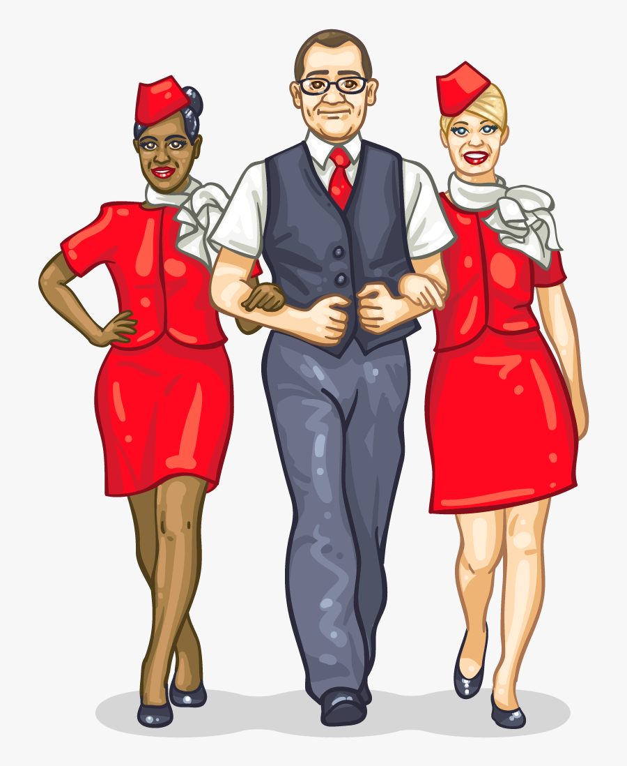 Flight Attendant Clipart , Png Download - Stewardess Clipart Transparent Background, Transparent Clipart