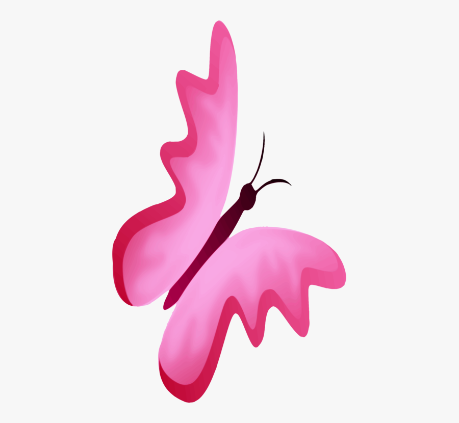 Butterfly,pink,petal - Butterfly, Transparent Clipart
