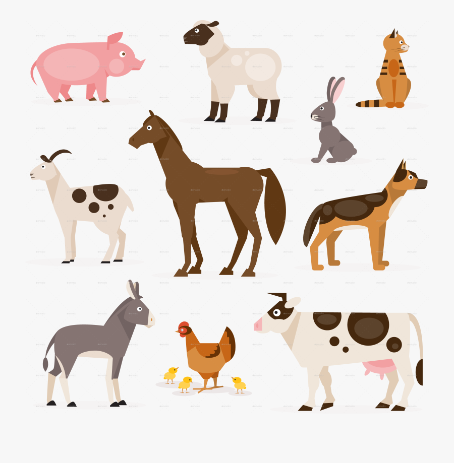 Clipart Dog Farm Animal - Farm Animal Vector Png, Transparent Clipart