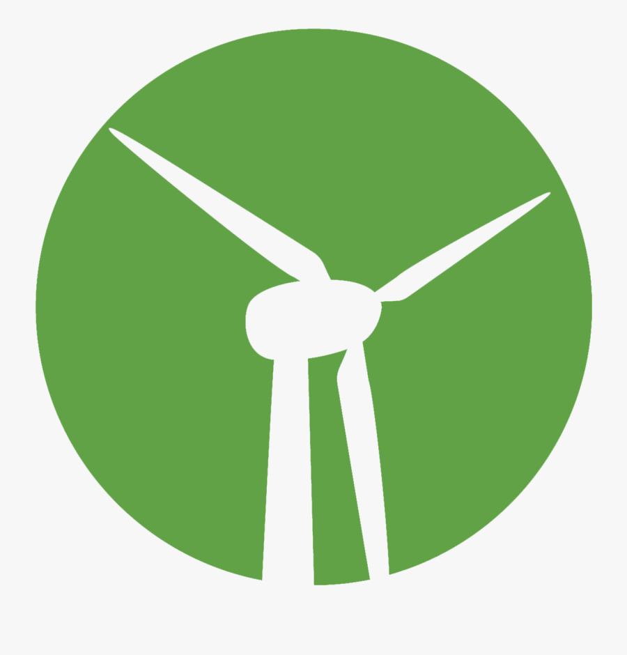 Wind Turbine Icon On Green Background - Wind Turbine Icon Png, Transparent Clipart