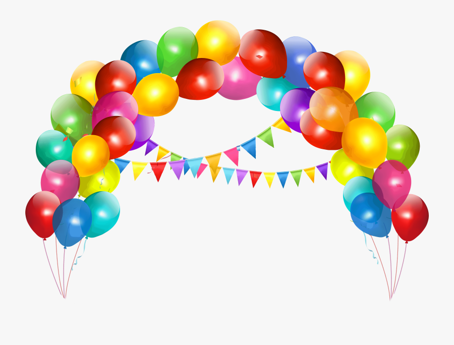 Free Balloons Background Clipart - Balloons And Cakes Png, Transparent Clipart