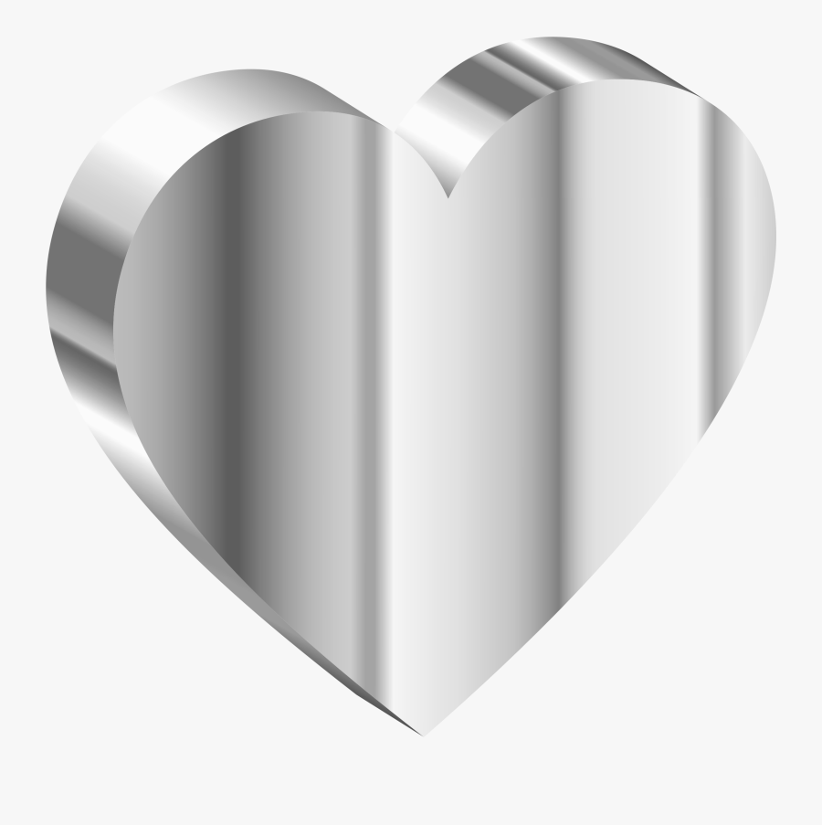 Clipart 3d Heart Of Stainless Steel - 3d White Heart Png, Transparent Clipart