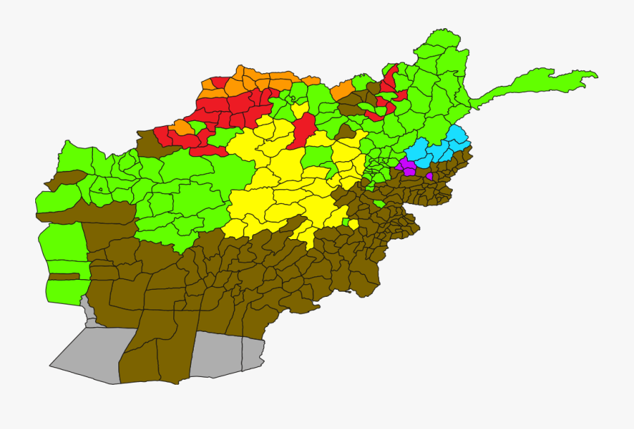 Map Of Ethnic Groups In Afghanistan, By District - Ethnic Groups In Afghanistan, Transparent Clipart