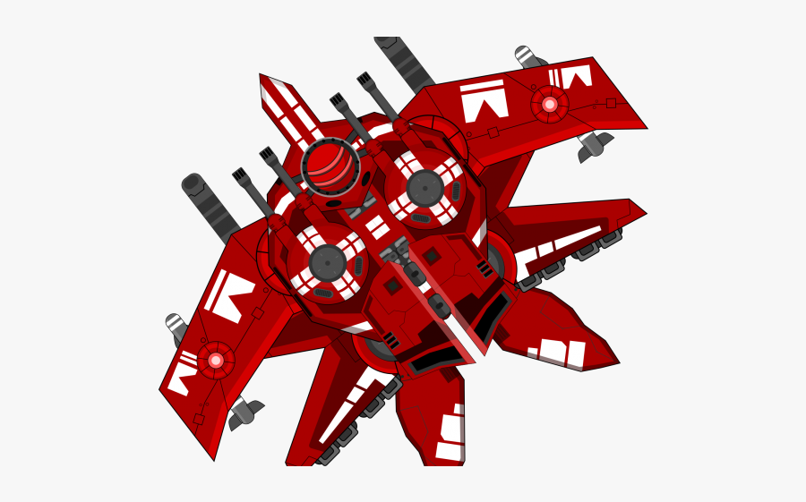 Red Spaceship Art Png, Transparent Clipart