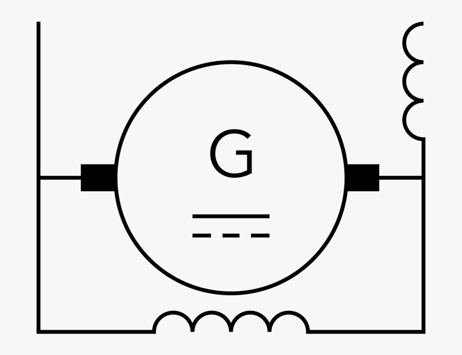 Angle,symmetry,area - Dc Series Generator Symbol, Transparent Clipart