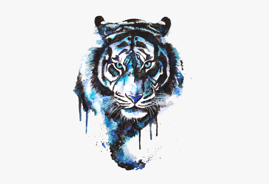 Tattoo Art Watercolor Tiger Painting Drawing Clipart - Watercolour Tiger Tattoo, Transparent Clipart