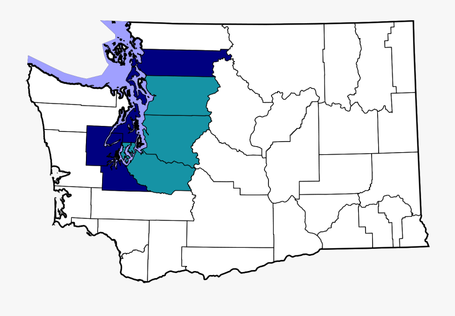 Seattle Metropolitan Area - Oregon And Washington Counties, Transparent Clipart
