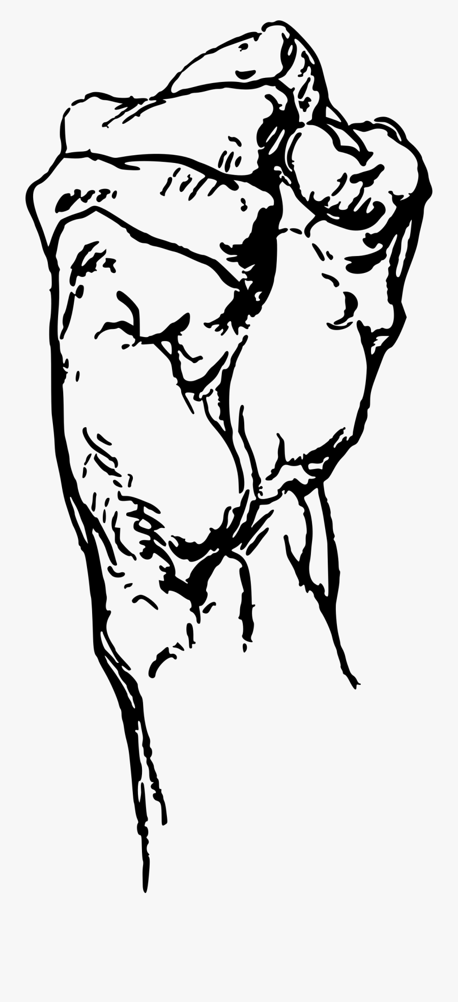Clip Art Collection Of Free Drawing - Drawing Clenched Fist, Transparent Clipart