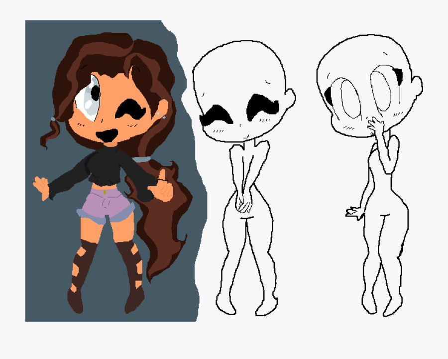 Transparent Percy Jackson Clipart - Chibi Girl Base, Transparent Clipart