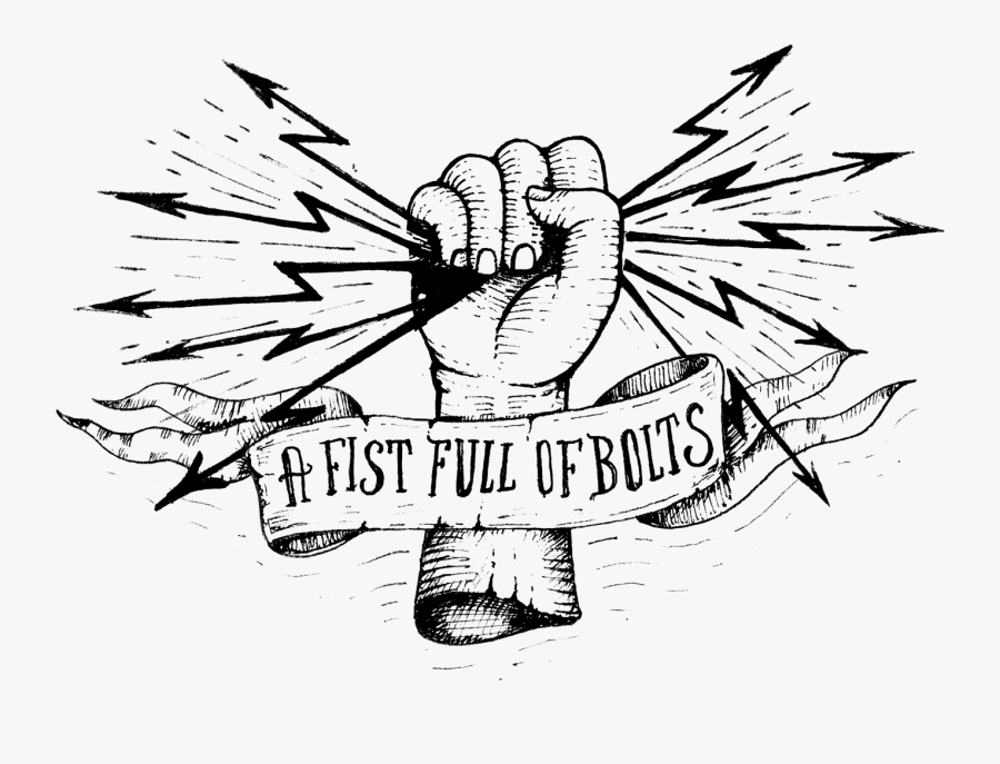 Clip Art Picture Of A Fist - Fist Full Of Lightning, Transparent Clipart