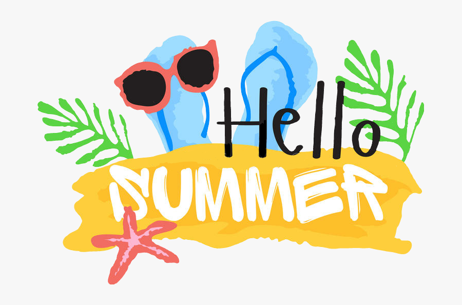 Hello Summer Graphic, Transparent Clipart