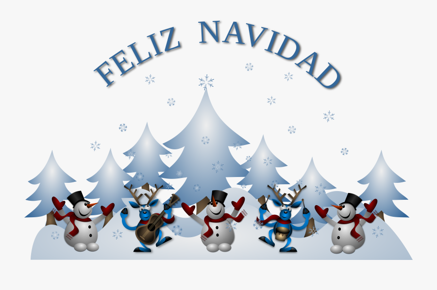 Feliz Navidad Card Front By Merlin2525 800px - Merry Christmas Card, Transparent Clipart
