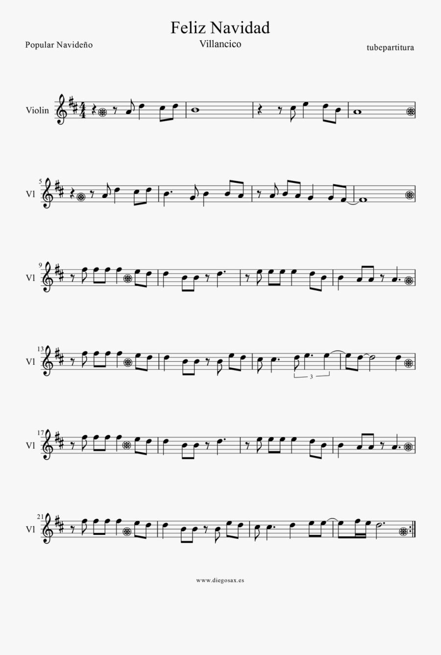 Transparent Nessie Clipart - Feliz Navidad Partitura Violin, Transparent Clipart