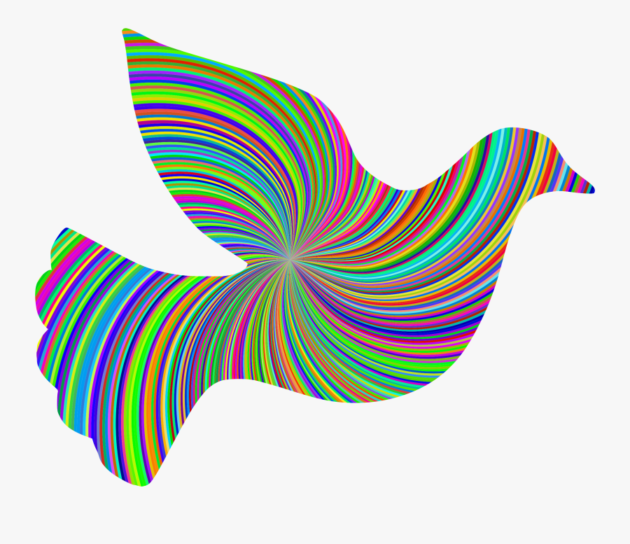 Sixties Dove Icons Png - Colourful Peace And Dove Art, Transparent Clipart