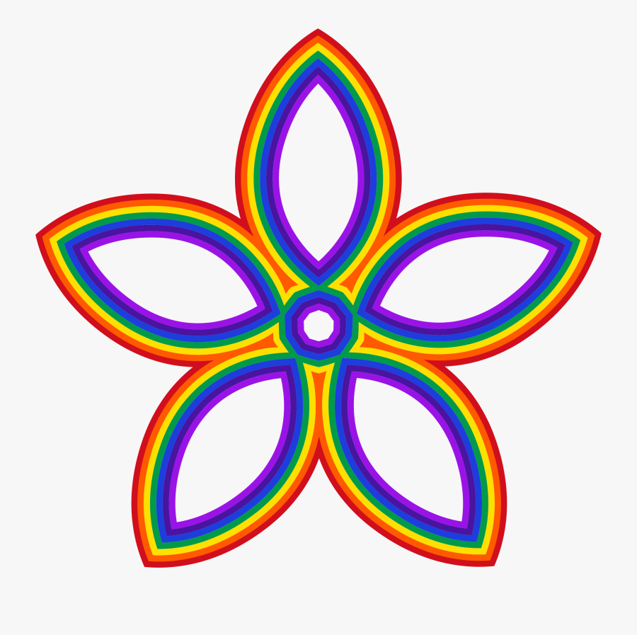 Clipart - Rainbow Flower Clipart, Transparent Clipart