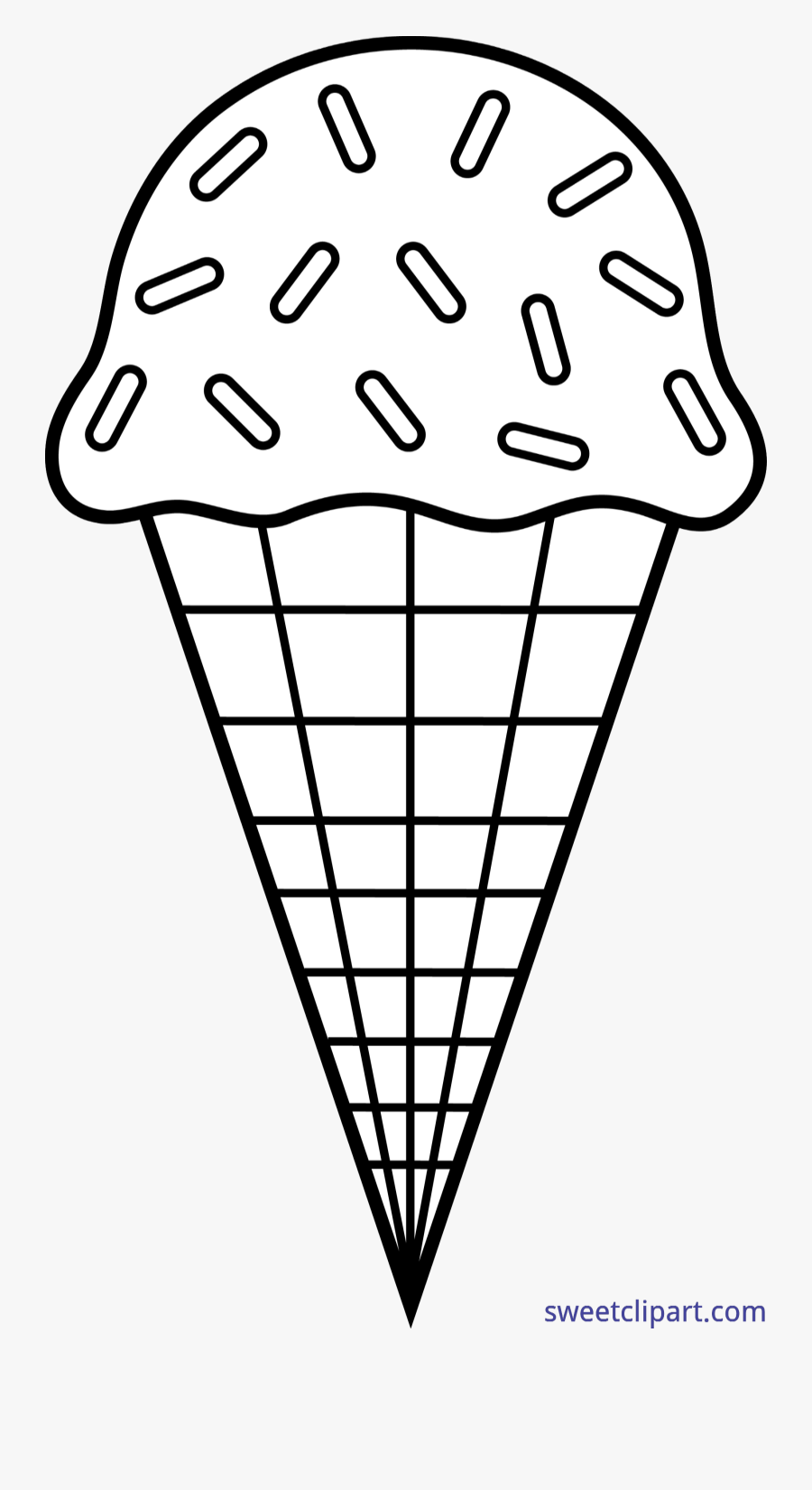 Ice Cream Cone Sprinkles - Ice Cream To Colour, Transparent Clipart