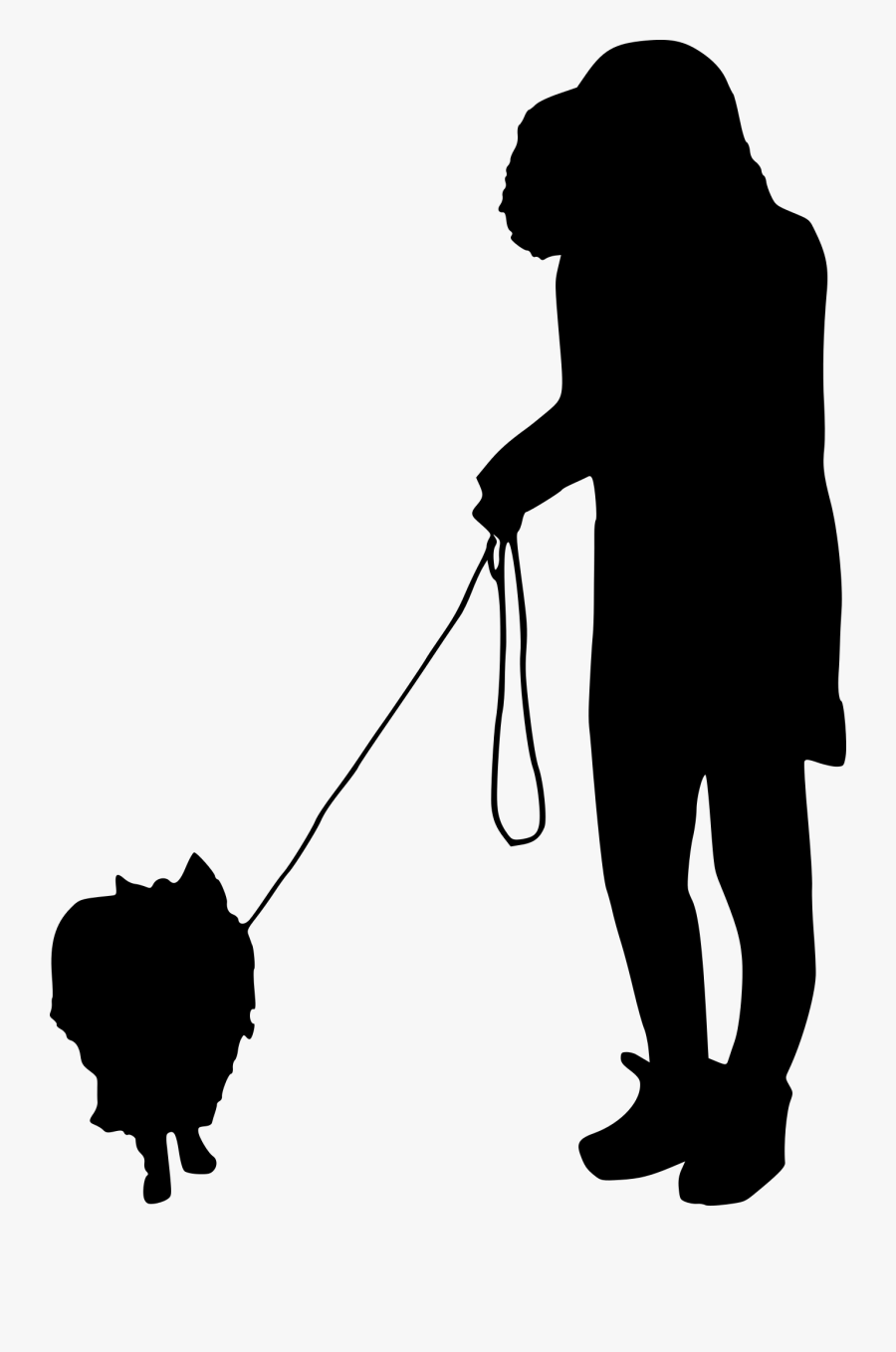 People Silhouette Png Walking Clipart , Png Download - Girl Walking Dog Png Silhouette, Transparent Clipart