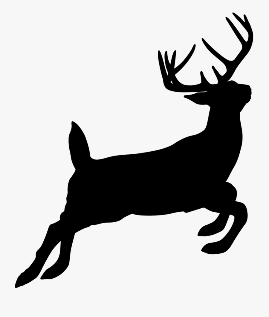 Reindeer Silhouette White-tailed Deer Hunting - Deer Silhouette, Transparent Clipart