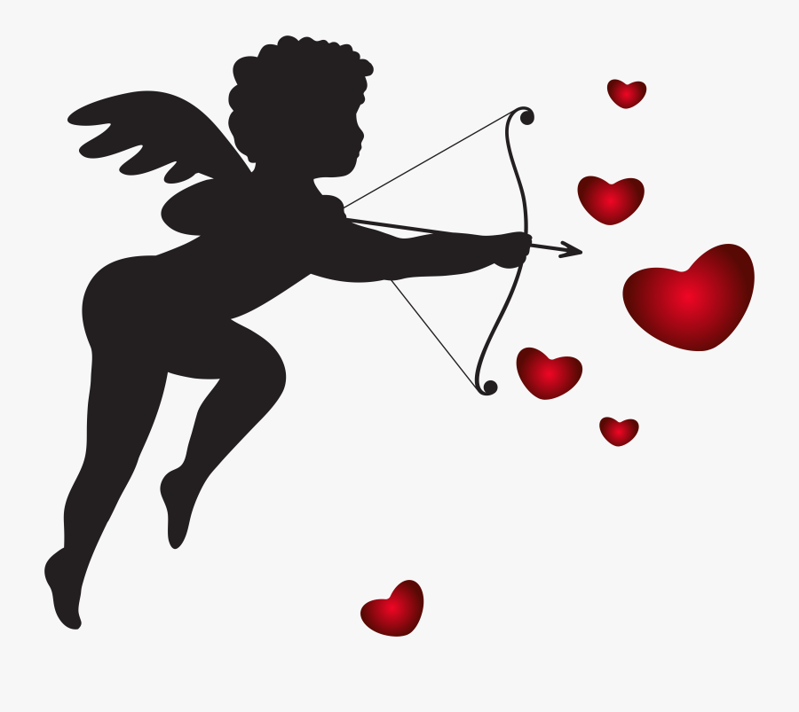 Cupid With Bow And Hearts Transparent Png Clip Art, Transparent Clipart