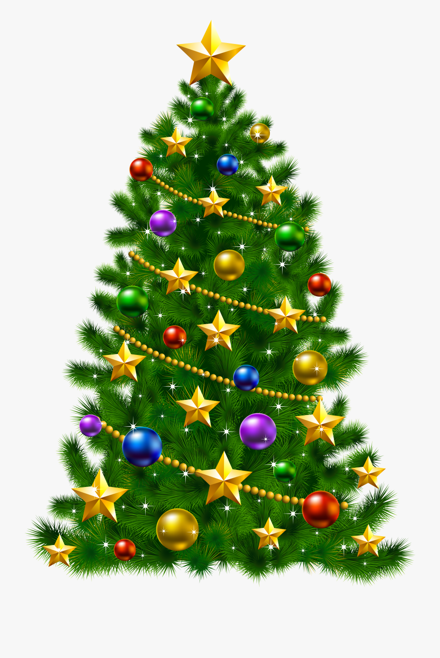 Star Cliparts Png Christmas Tree - Christmas Tree With Stars, Transparent Clipart
