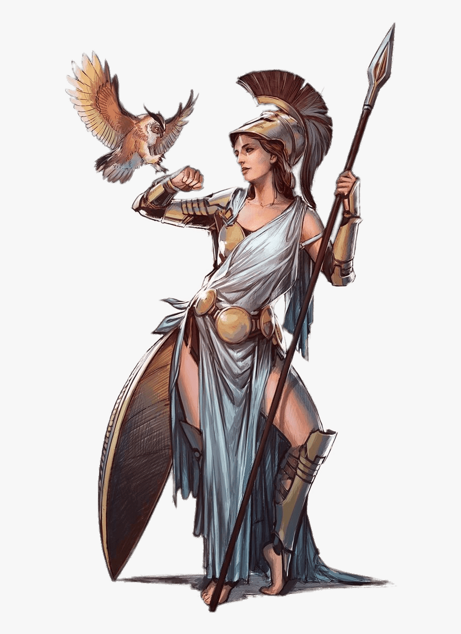 Athena Illustration - Greek Mythology Goddess Athena , Free Transparent Cli...