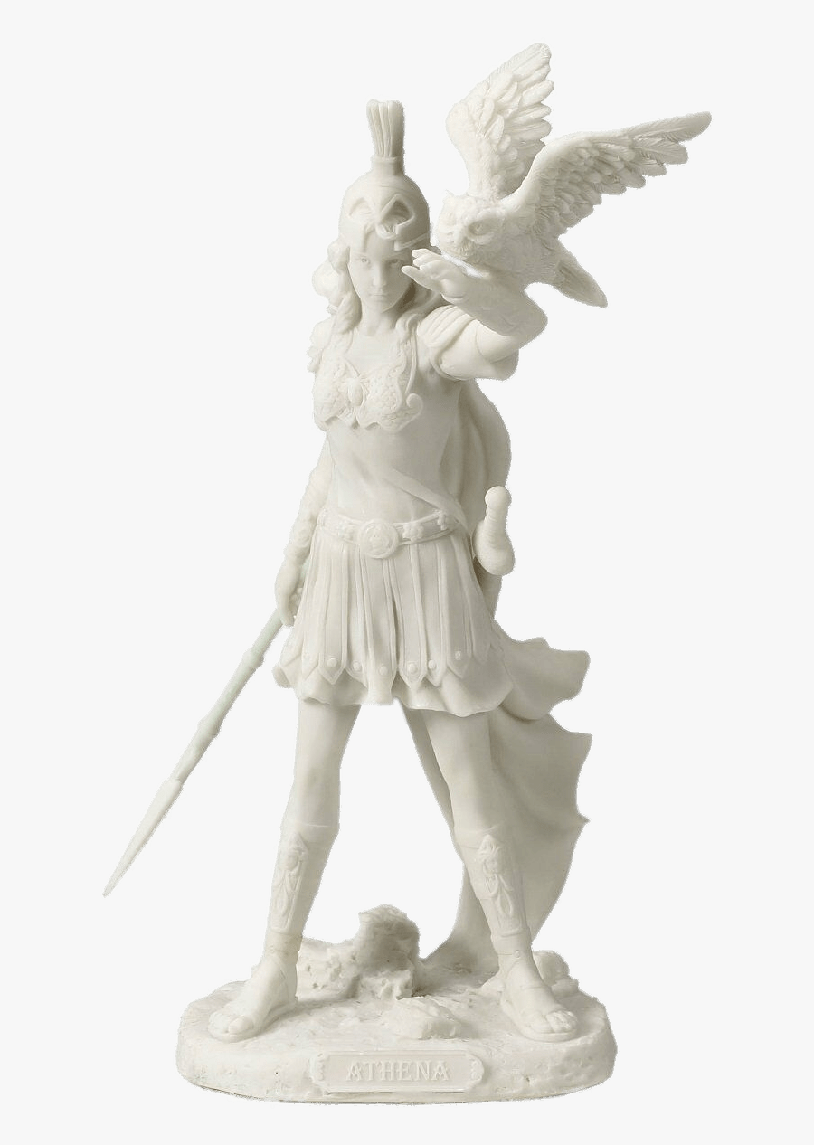 Athena White Figurine - Athena Greek Mythology Statues, Transparent Clipart