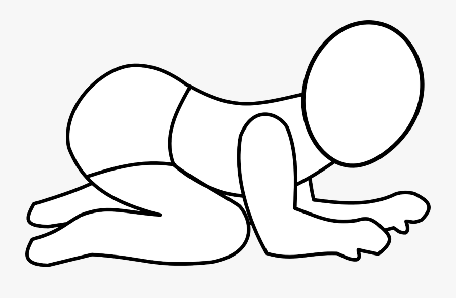 Baby Duck Clipart, Vector Clip Art Online, Royalty - Ilustrasi Bayi Merangkak Kartun, Transparent Clipart