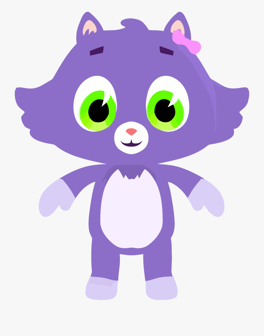 Medium Purple Cute Cat Clipart Png Download - Purple Cat Clip Art, Transparent Clipart