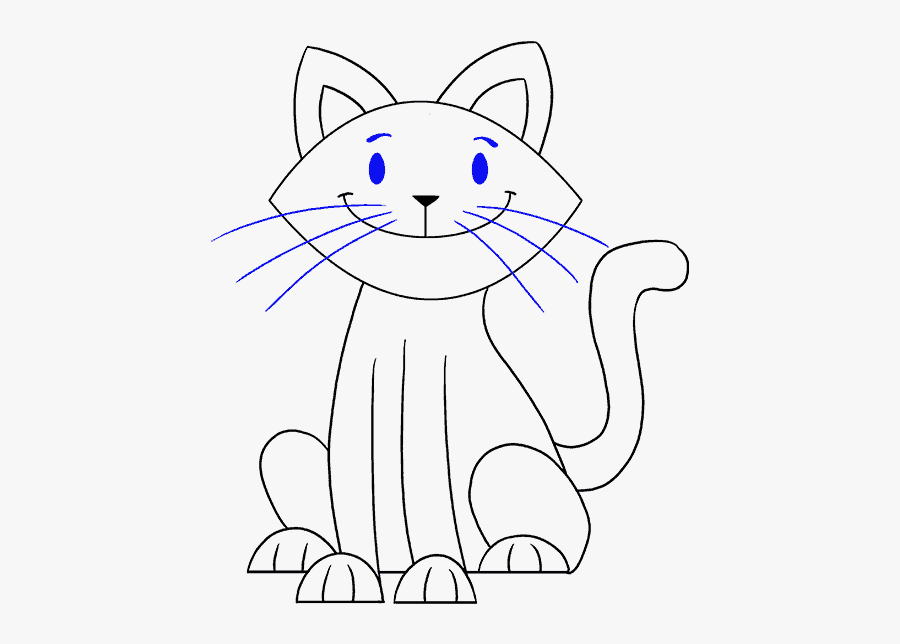 Clip Art How To Draw A - Kitten Drawing Easy, Transparent Clipart