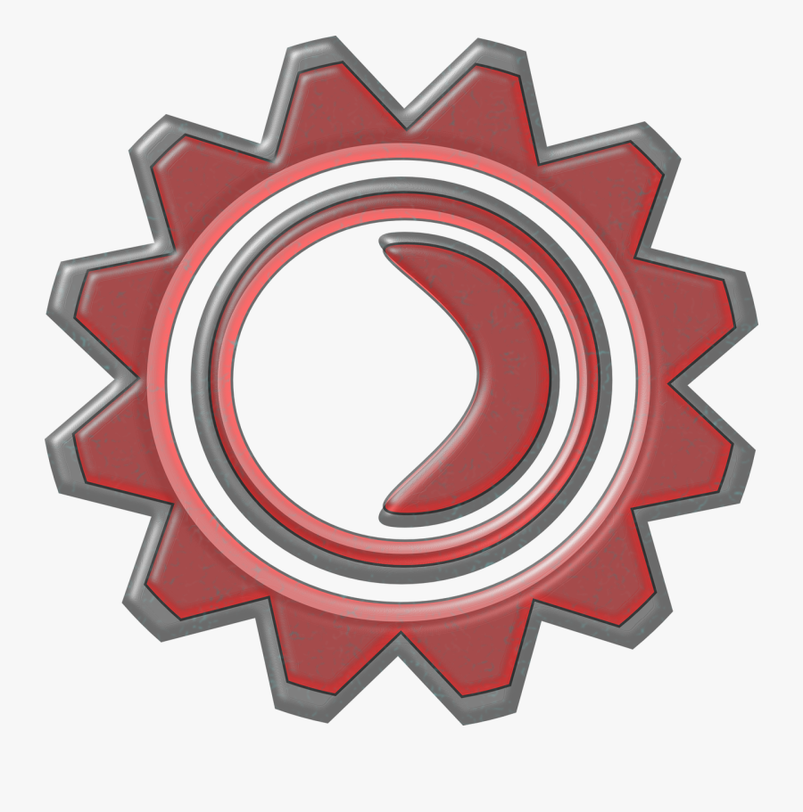 Cogwheel Machine Industrial Free Picture - ฟันเฟือง สี แดง, Transparent Clipart